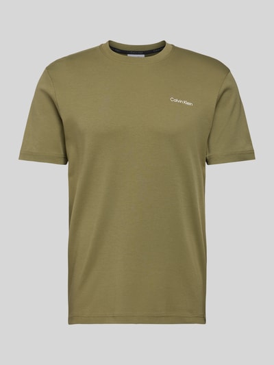 CK Calvin Klein T-Shirt mit Label-Print Khaki 2