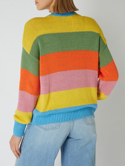 Jake*s Casual Sweter ze wzorem w blokowe pasy  Żółty 5