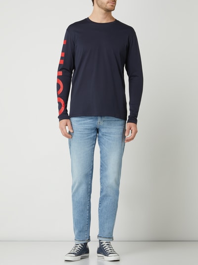 HUGO Longsleeve mit Logo Modell 'Demeos' Blau 1