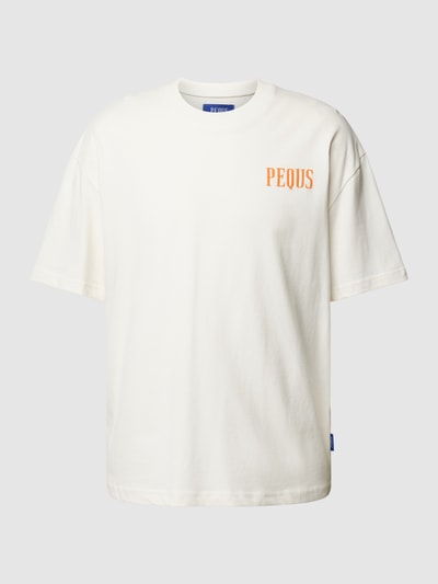 PEQUS T-Shirt mit Label-Print Modell 'Face The Sun' Offwhite 2