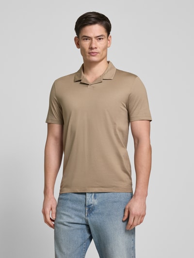 HUGO Poloshirt mit V-Ausschnitt Modell 'Dimerspolo' Hellbraun 4