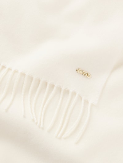 BOSS Schal aus Wolle mit Logo-Detail Offwhite 3