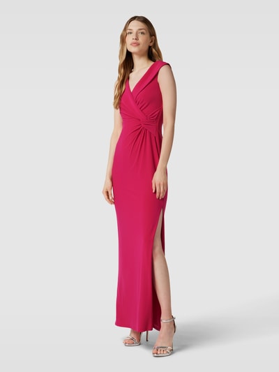 Lauren Ralph Lauren Abendkleid mit V-Ausschnitt Modell 'LEONIDAS' Pink 4