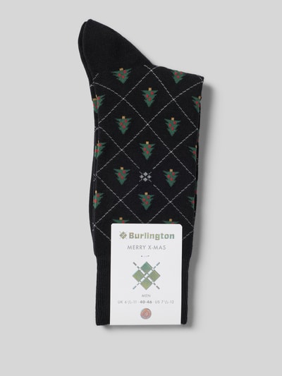Burlington Socken im Allover-Look Modell 'CHRISTMAS TREE' Black 3