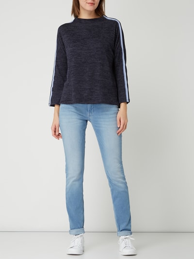 OPUS Bluza z paskami w kontrastowym kolorze model ‘Silwa’ Granatowy 1