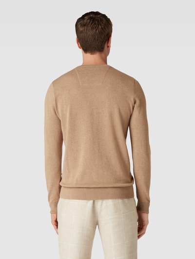 Tom Tailor Strickpullover mit Logo-Stitching Beige 5