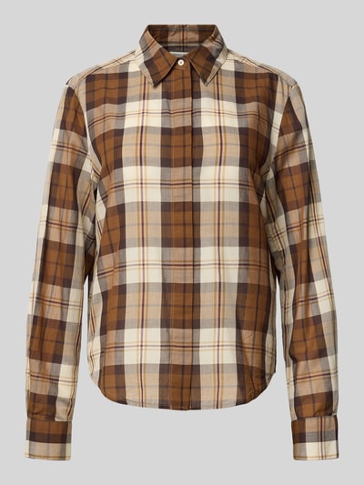 Marc O'Polo Regular Fit Hemdbluse aus Baumwoll-Lyocell-Mix Mittelbraun 2