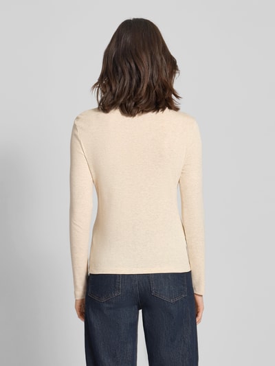 s.Oliver RED LABEL Bluzka z długim rękawem o kroju slim fit z mieszanki bawełny Beżowy 5