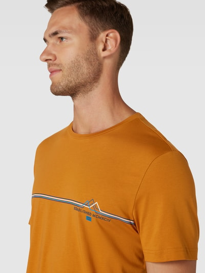 Christian Berg Men T-shirt met contraststrepen Donkeroranje - 3