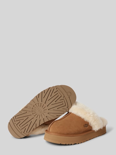 UGG Lederslides mit Label-Stitching Modell 'DISQUETTE' Camel 4