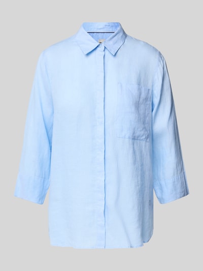 Brax Regular Fit Leinenbluse mit Brusttasche Modell 'Vickie' Hellblau 2