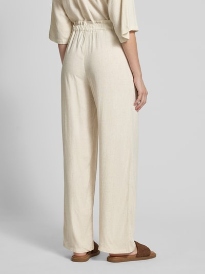 moves Stoffhose aus Viskose-Leinen-Mix mit elastischem Bund Beige 5