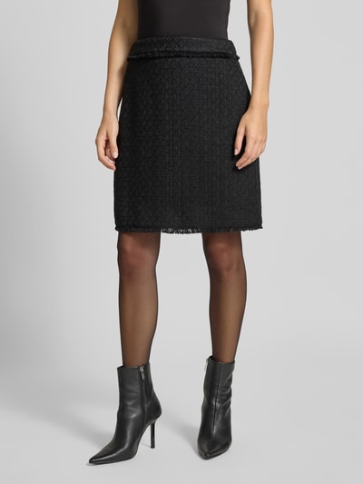 Marc Cain Spódnica mini z imitacji bouclé Czarny 4