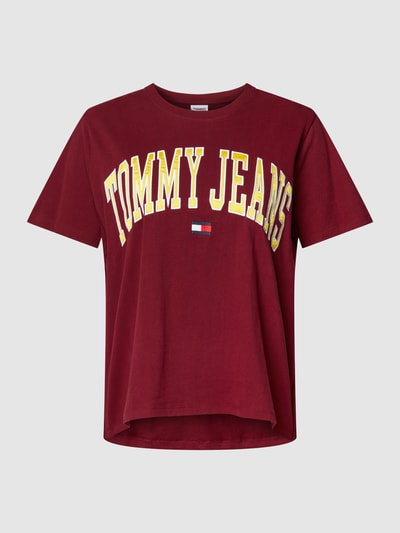 Tommy Jeans Curve PLUS SIZE T-Shirt mit Label-Stitching Bordeaux 2