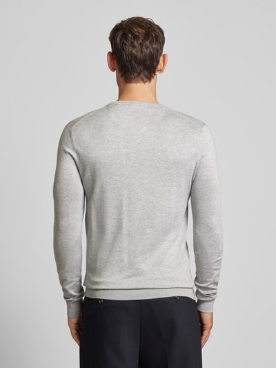 Scotch & Soda Gebreide pullover met logostitching, model 'CORE' Lichtgrijs - 5