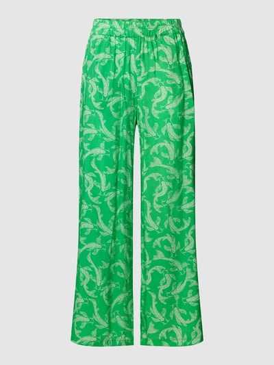 Object Broek met all-over motief, model 'Rio' Groen - 2