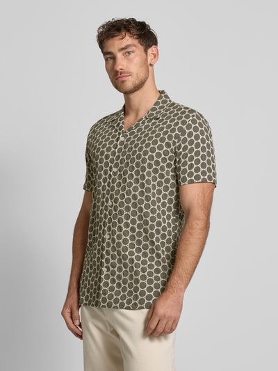 Lindbergh Relaxed Fit Freizeithemd mit Lochstickerei Mittelbraun 4