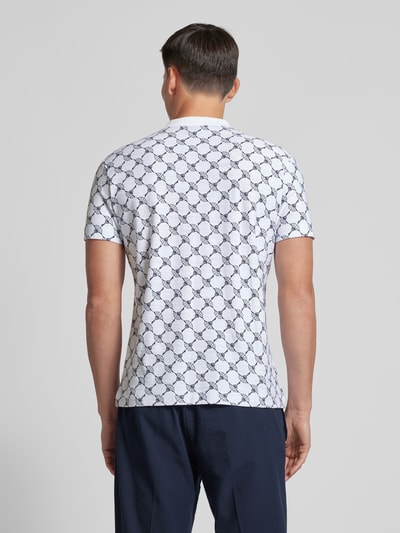 JOOP! Collection Regular fit poloshirt met all-over logoprint, model 'Thilo' Wit - 5