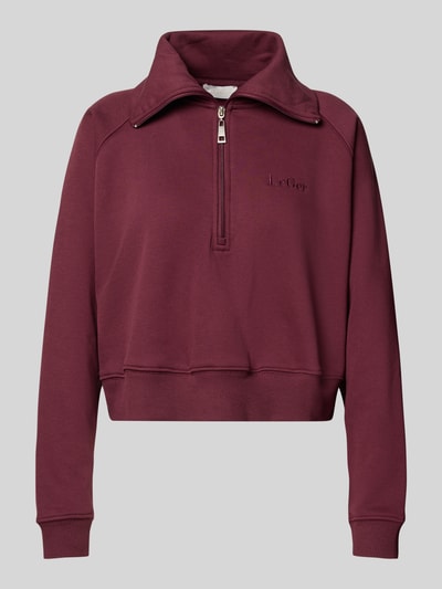 LeGer by Lena Gercke Regular Fit Pullover mit Reißverschluss Modell 'Meret' Bordeaux 2