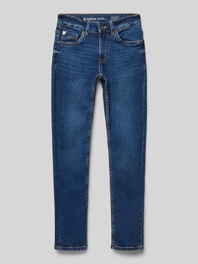 Garcia Slim fit jeans met labelpatch, model 'TAVIO' Blauw - 1