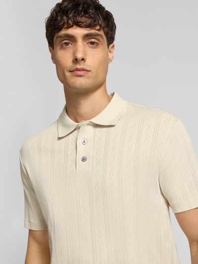 Lindbergh Koszulka polo z krótką listwą guzikową Kamienny 3