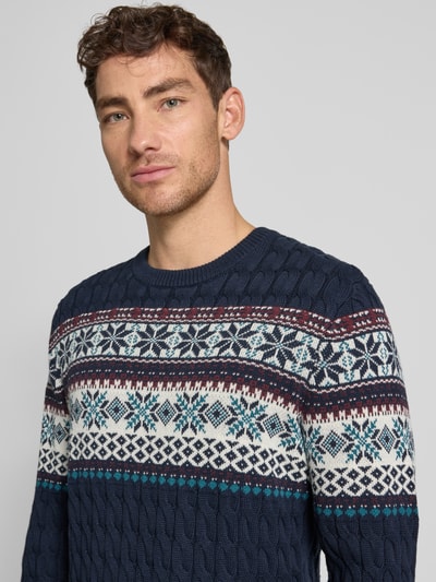 MCNEAL Strickpullover mit gerippten Abschlüssen Dunkelblau 3