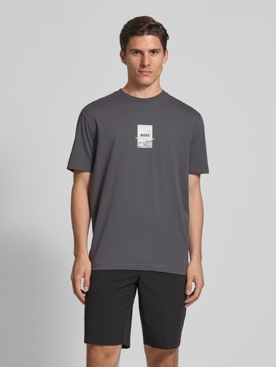 BOSS Green Regular Fit T-Shirt aus Baumwoll-Mix Dunkelgrau 4