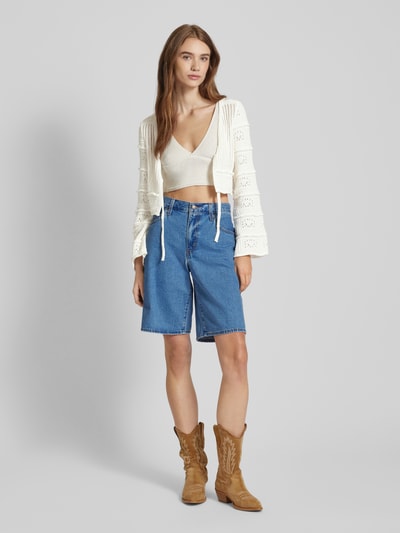 Only Cropped Strickjacke mit Lochmuster Modell 'NATALIE' Offwhite 1