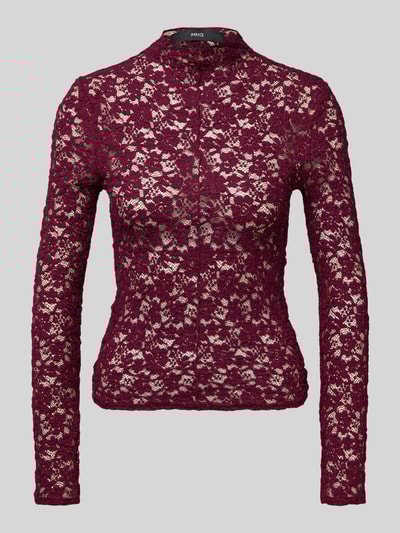 Mango Longsleeve mit Stehkragen Modell 'SELENA' Bordeaux 2
