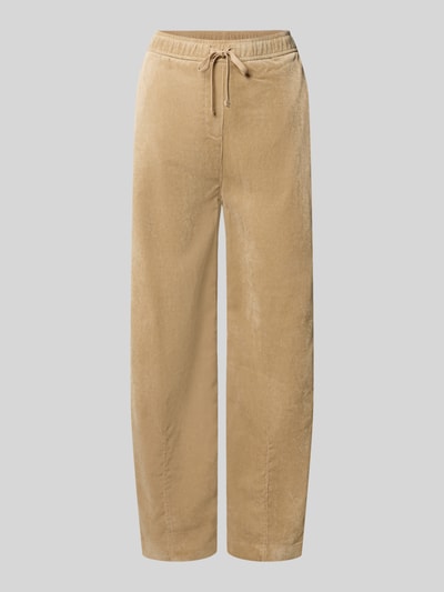 Produktfoto, Barrel Jeans mit Tunnelzug Modell 'Misha barrel' von OPUS in Beige, lockere Passform, glatte Textur, Damen Barrel Jeans von OPUS