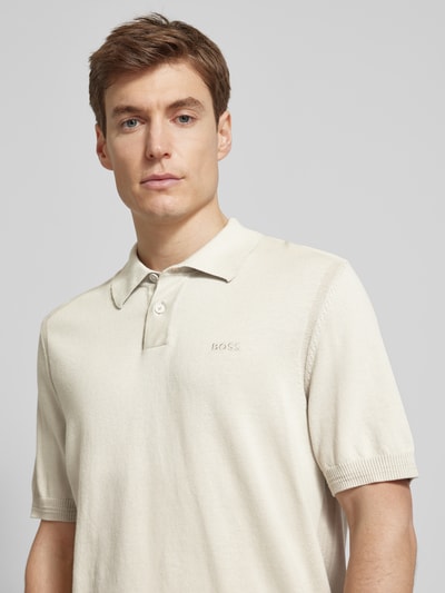 BOSS Orange Regular Fit Poloshirt mit Label-Stitching Modell 'Asac' Sand 3