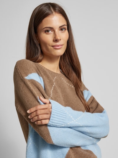 MAERZ Muenchen Strickpullover mit Rundhalsausschnitt Hellblau 3