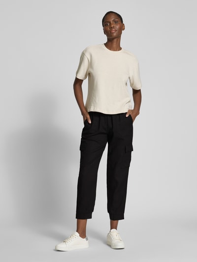 FREE/QUENT Tapered Fit Leinenhose mit Cargotaschen Modell 'Lava' Black 1