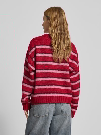 Tommy Jeans Regular fit gebreide pullover met alpaca Bordeaux - 5