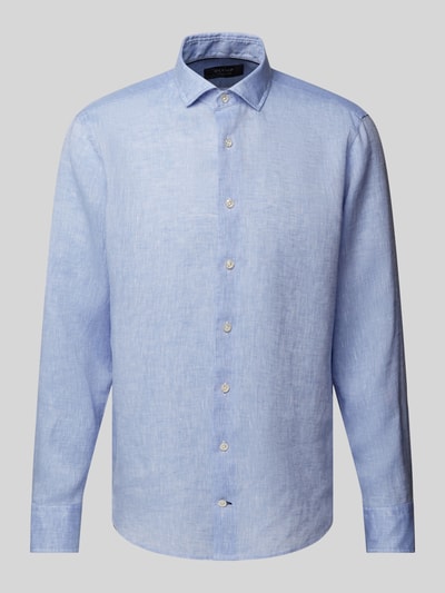 OLYMP SIGNATURE SLIM FIT Slim fit linnen overhemd met kentkraag, model 'Sykia' Bleu - 2