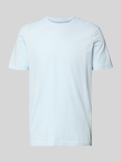 Produktfoto, Regular Fit T-Shirt aus reiner Baumwolle von s.Oliver RED LABEL, Optik: Unifarben, Passform: Regular-Fit, Label-Schriftzug, Rundhals, Ärmelform: Kurzarm, Materialverarbeitung: Jersey, Material: Reine Baumwolle, hellblau, glatte Textur