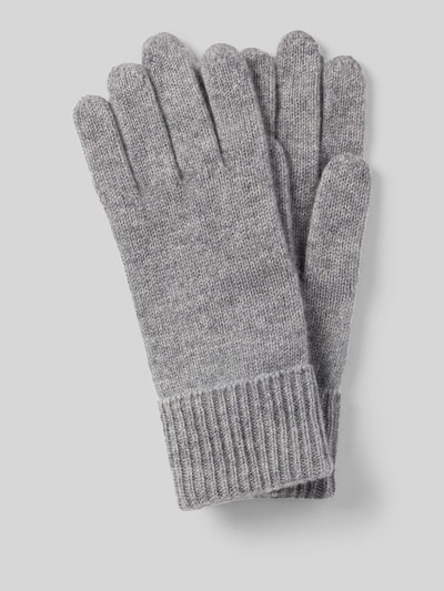 Christian Berg Woman Handschuhe aus reinem Kaschmir mit gerippten Abschlüssen Graphit Melange 1
