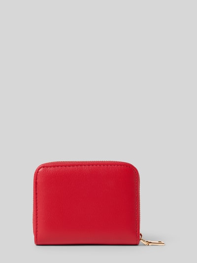 Seidenfelt Portemonnee met labeldetail, model 'YLVA' Rood - 2
