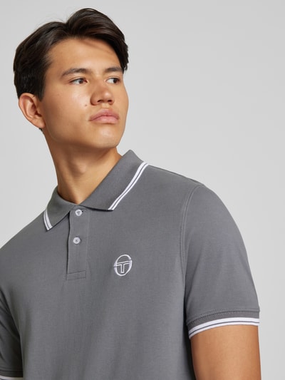 SERGIO TACCHINI Regular fit poloshirt met logostitching, model 'SERGIO' Lichtgrijs - 3