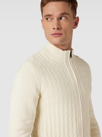 Napapijri Strickjacke mit Reißverschluss Modell 'TRONDHEIM' Offwhite 3