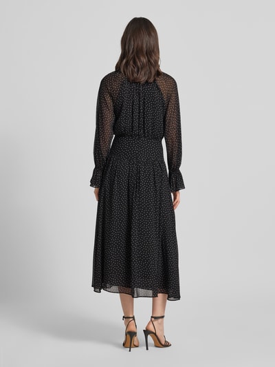 MANGO Midikleid mit kleinem Stehkragen Modell 'POLKY' Black 5