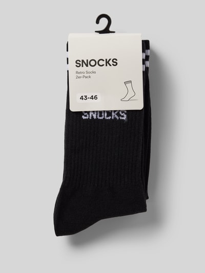 SNOCKS Socken mit Label-Stitching Modell 'Retro' Black 3