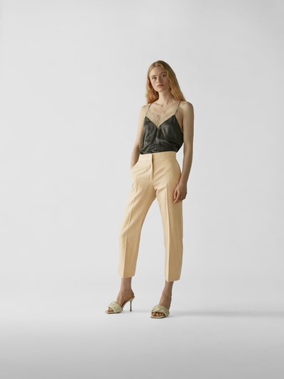 MSGM Hose mit Bügelfalten Beige 1