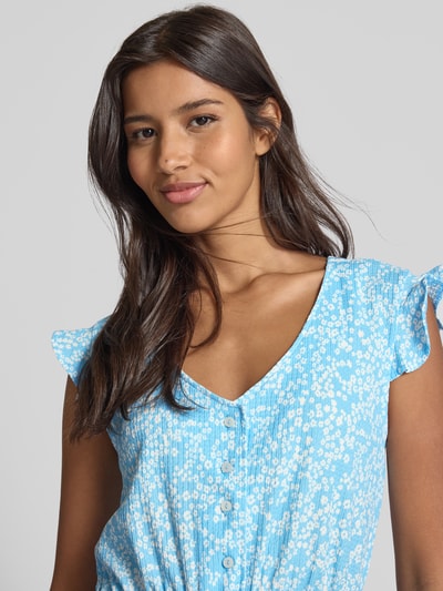 Tom Tailor Denim Tailliertes Minikleid mit Allover-Muster Hellblau 3