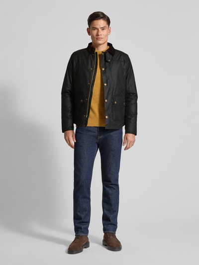 Barbour Parka woskowana o kroju tailored fit z czystej bawełny model ‘REELIN’ Oliwkowy 1