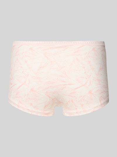 Produktfoto, Slim Fit Panties met logo-print model 'Go Crush' in 3-pack van Sloggi, elastische katoenmix, wit met roze lijnen, dames slip