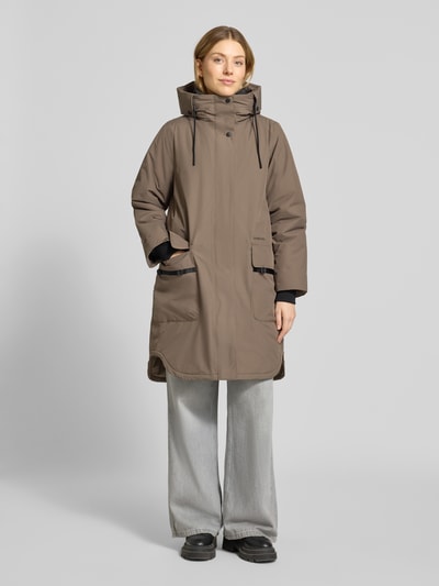 Didriksons Parka met capuchon en klepzakken, model 'AIKO' Leem - 4