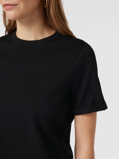 Pieces T-Shirt mit fixierten Ärmelumschlägen Black 3