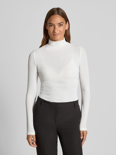 HUGO Slim Langarmshirt mit Paillettenbesatz Modell 'DRISILA' Offwhite 4