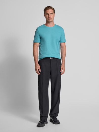 BOSS Regular fit T-shirt van katoenmix, model 'TIBURT' Aquablauw - 1